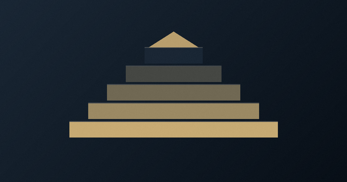 Five-tier pyramid representing trust as the foundation of zero trust